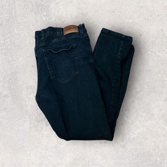 Michael Kors Jeans Mens 38x32 Black Parker Slim Fit Stretch Denim Pants Classic - Picture 1 of 6